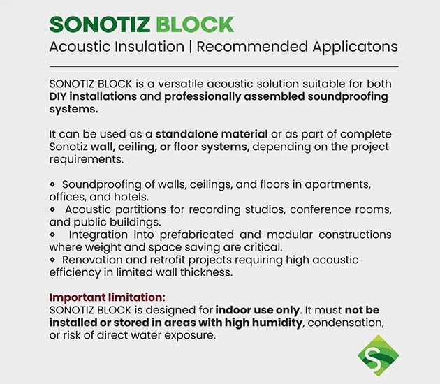Звуко- и теплоизоляционный материал SONOTIZ BLOCK с крупным планом текстуры для стен и потолков